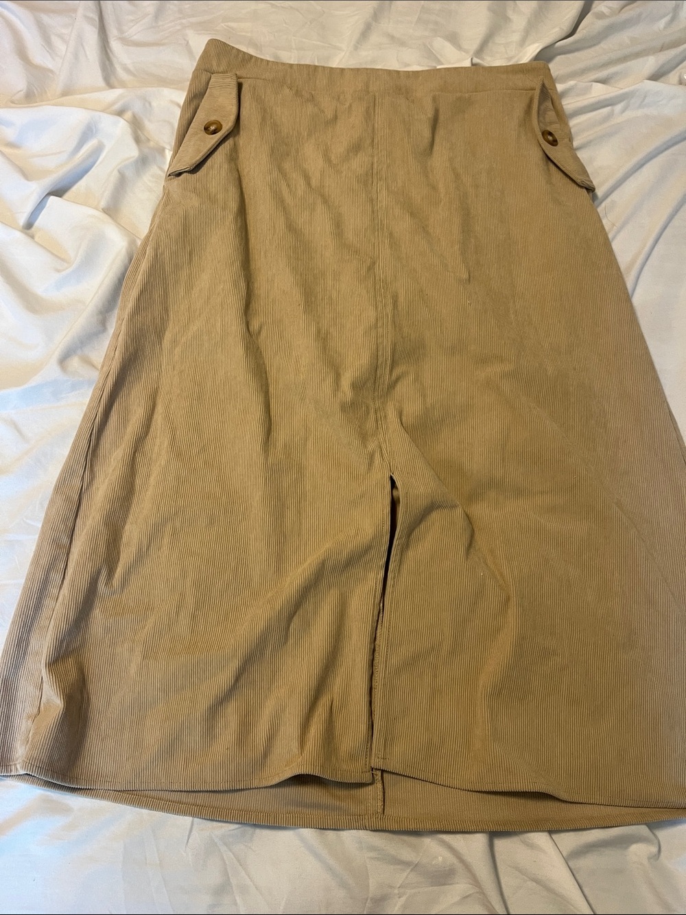 Bohme Camel/Tan Button Pocket Midi Skirt
